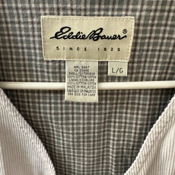 Eddie Bauer Corduroy Multi Pocket Cargo Vest Mens size L Hunting Fishing Style - Picture 4 of 6